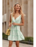 Rochie delicata cu decolteu plic, menta PR3200 - Magazin online - Boutique